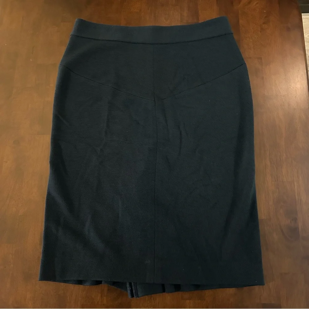 Diane von Furstenberg Martine Navy Blue Wool Blend Pencil Skirt Size 12 - Picture 1 of 10